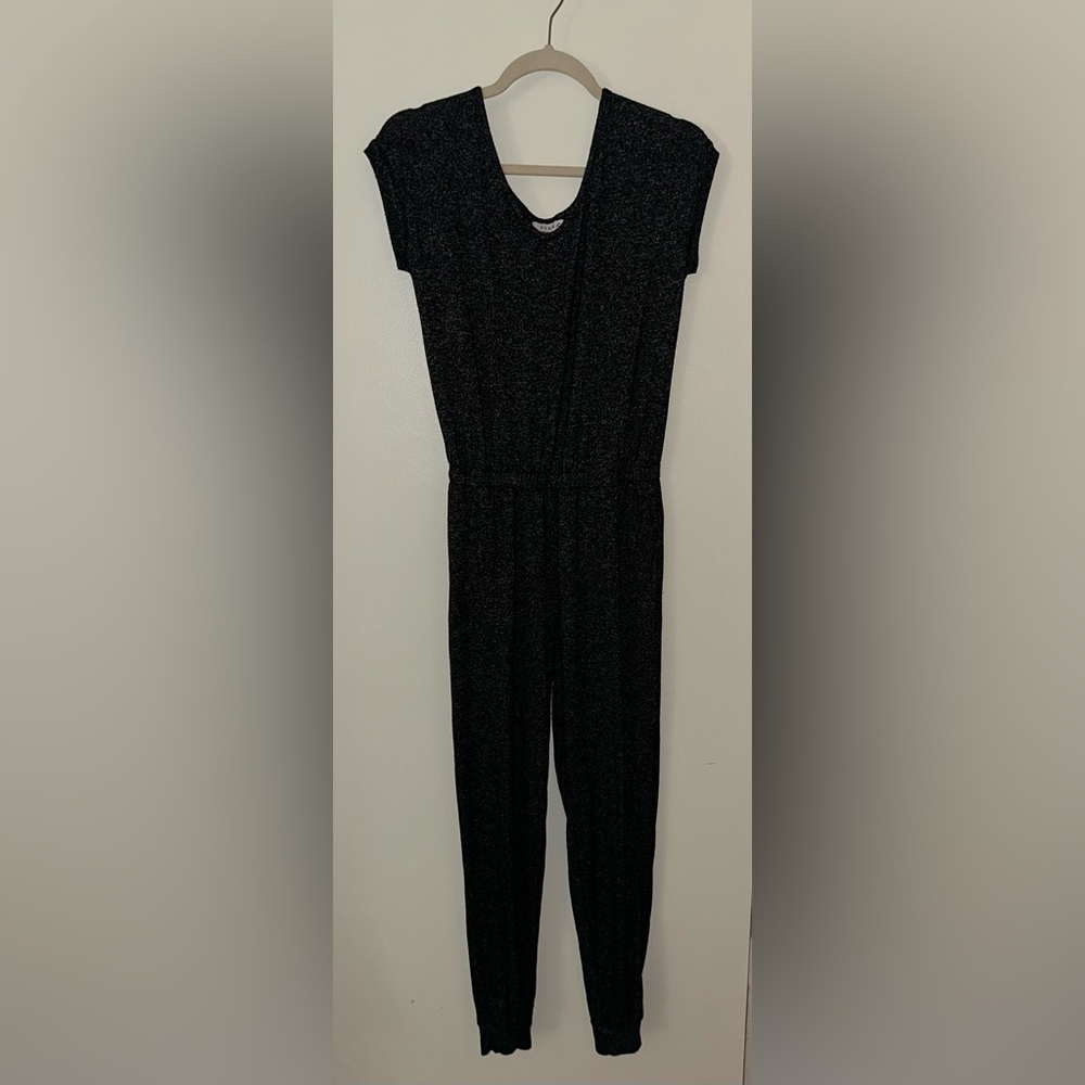 SERRA Women’s Black and White Heathered Jumpsuit